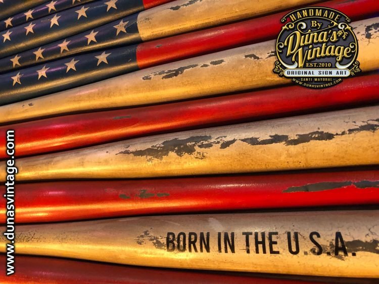 Bate de Béisbol American Flag. | Dunas vintage