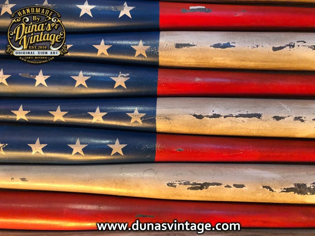 Bate de Béisbol American Flag. | Dunas vintage