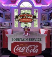 Cartel de Madera Coca-Cola Fountain Service White ´50.