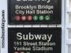 Cartel de Madera Subway Brooklyn Bridge & 161 Street Station.