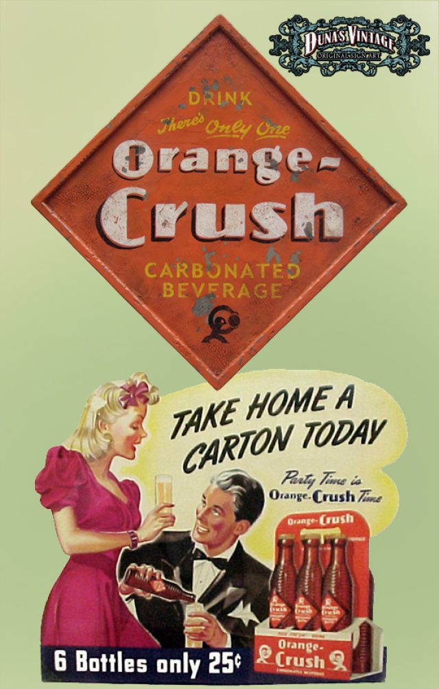 Cartel de Madera Orange-Crush 60´
