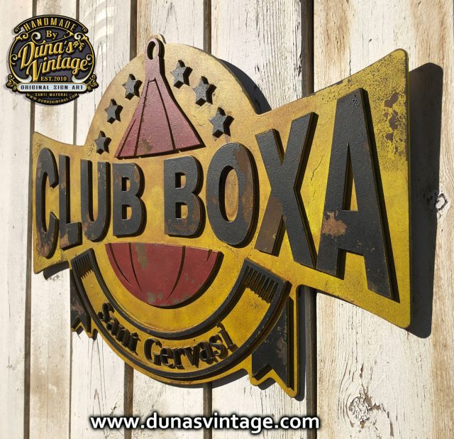 Cartel escudo de Madera Club Boxa San Gervasi