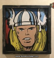 Cartel de Madera Superhéroes Vintage Thor.