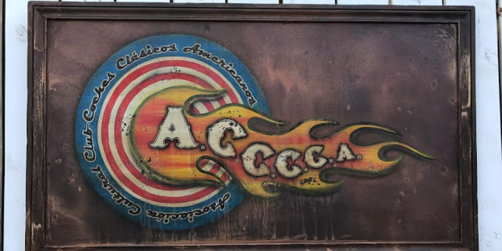 Cartel A.C.C.C.C.A Asociación Cultural Club Coches Clásicos Americanos, Duna´s Vintage.