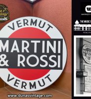 Cartel redondo en Aluminio Warner Music Station, Martini & Rossi .