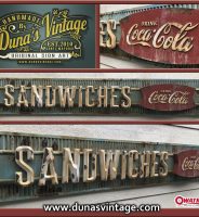 ¡¡THE BEST!! Cartel de Madera Coca-Cola Sandwiches