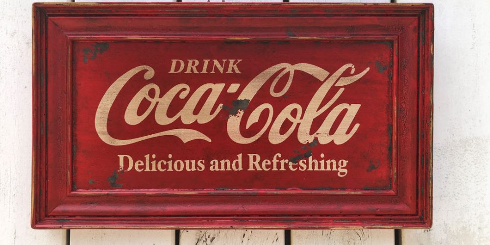 Cartel de Madera Coca-Cola.