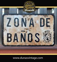 Placa de Madera efecto óxidado ZONA DE BAÑOS.