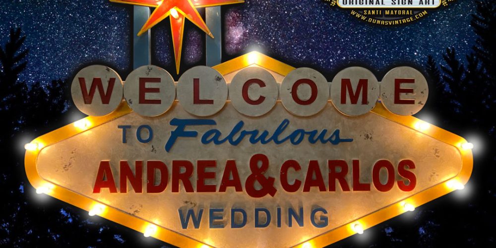 Cartel WELCOME To Famous ANDREA&CARLOS (Asturias)