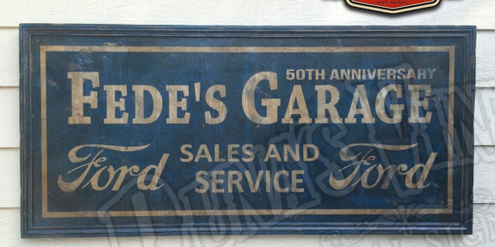 Cartel FEDE´S GARAGE, Duna´s Vintage.