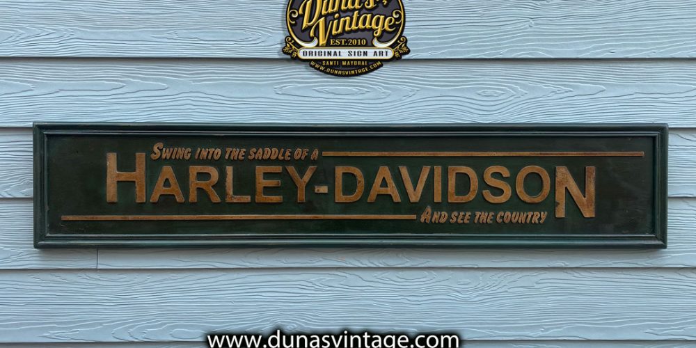 Cartel de Madera Harley-Davidson.