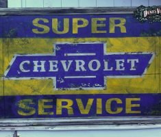 Cartel de Madera CHEVROLET SERVICE