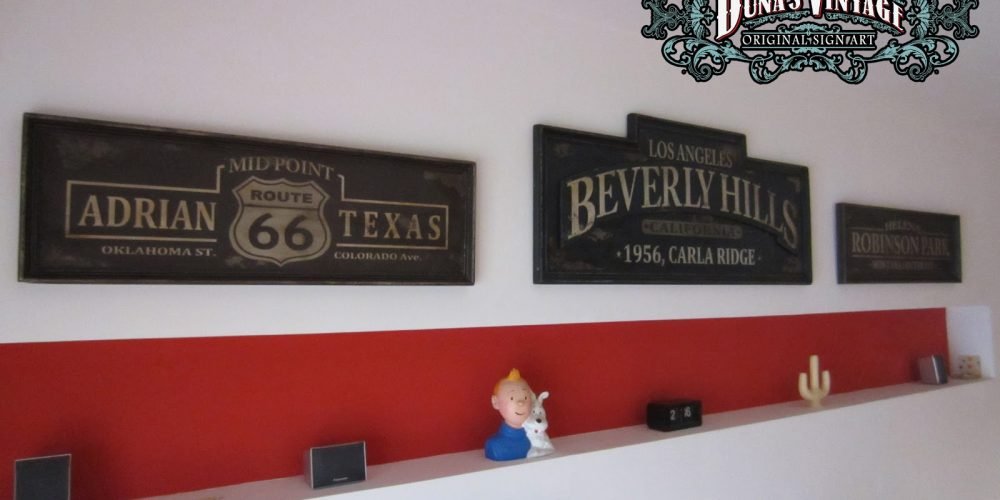 Conjunto Carteles Beverly Hills, Route 66, Robinson Park.