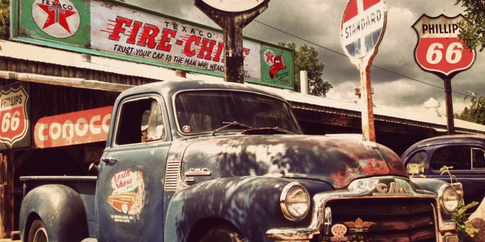 Cartel de Madera TEXACO FIRE-CHIEF