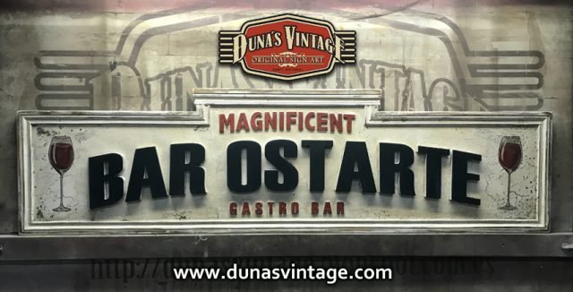 Cartel de madera BAR OSTARTE (San Sebastián)