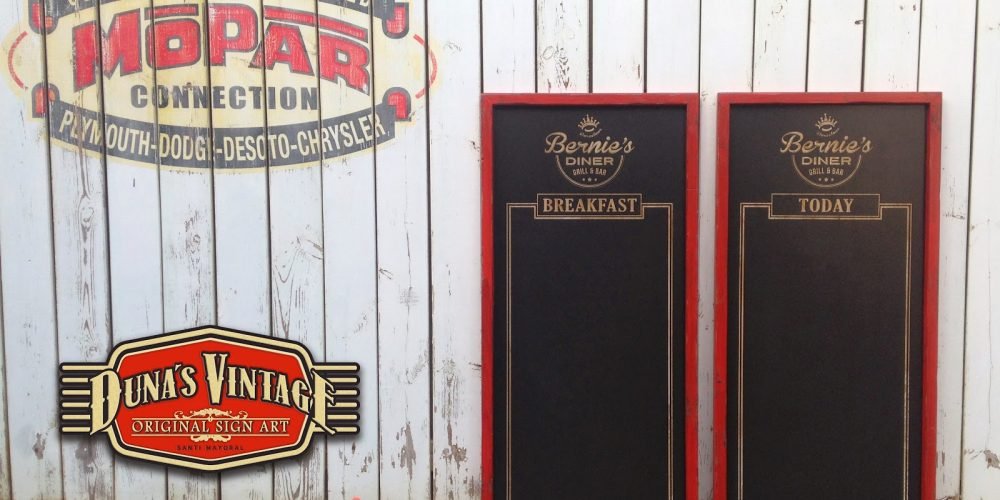 Cartel Duna’s Vintage para Bernie´s Pizarra Breakfast & Today