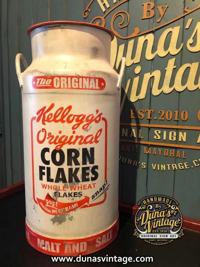 Lechera de Aluminio de 40L. Kellogg´s Corn flakes.