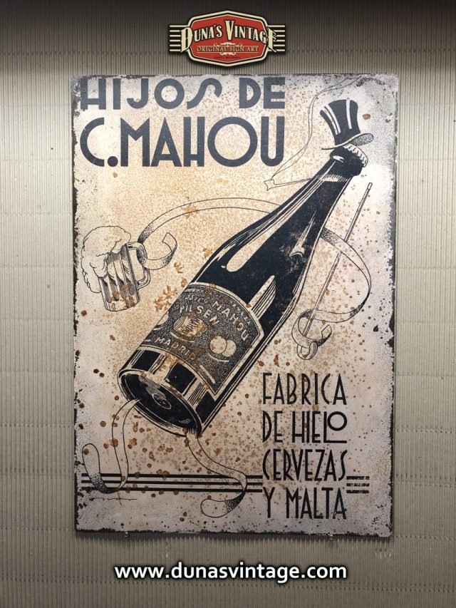 Chapa Metálica Mahou 43x60cm.