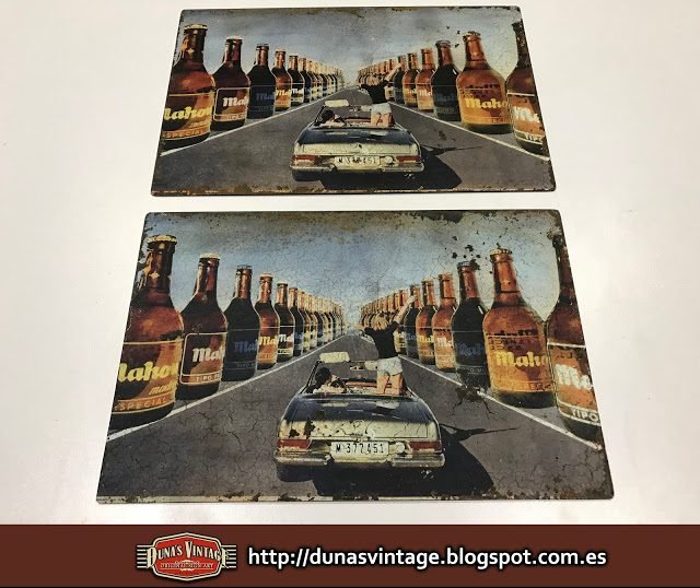 MAHOU CERVEZA Placas Vintage Metálicas tamaño 400x250mm