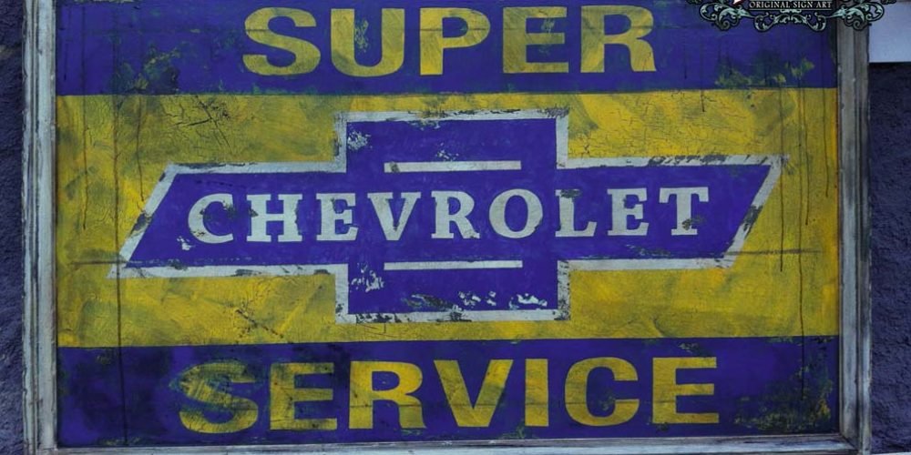 Cartel de Madera CHEVROLET SERVICE