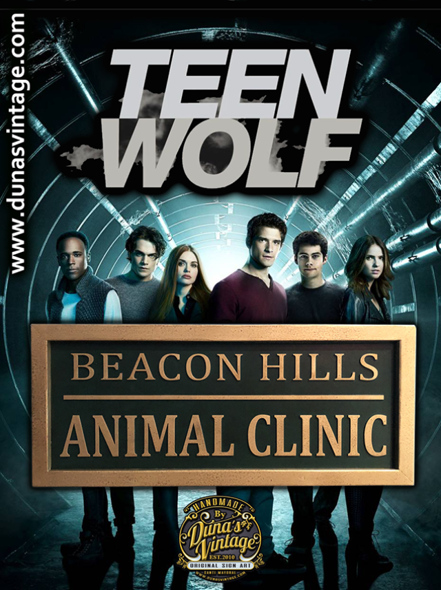 Cartel de Madera BEACON HILLS ANIMAL CLINIC (TEEN WOLF)
