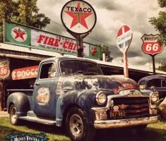 Cartel de Madera TEXACO FIRE-CHIEF