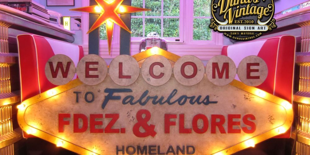 Cartel de Madera personalizado FDEZ. & FLORES.