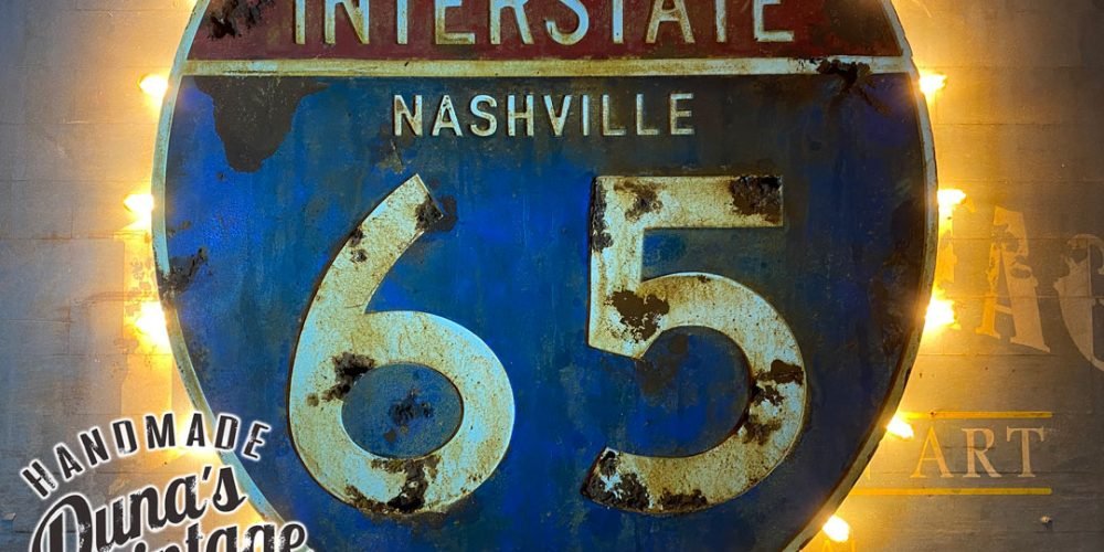 Placa de Madera INTERSTATE 65 NASHVILLE.