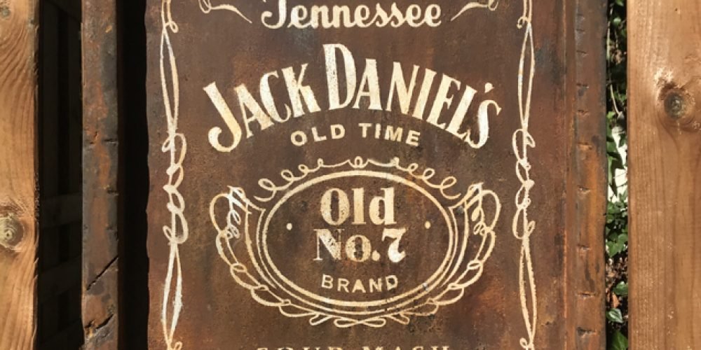 Cartel de madera efecto metal oxidado JACK DANIEL´S