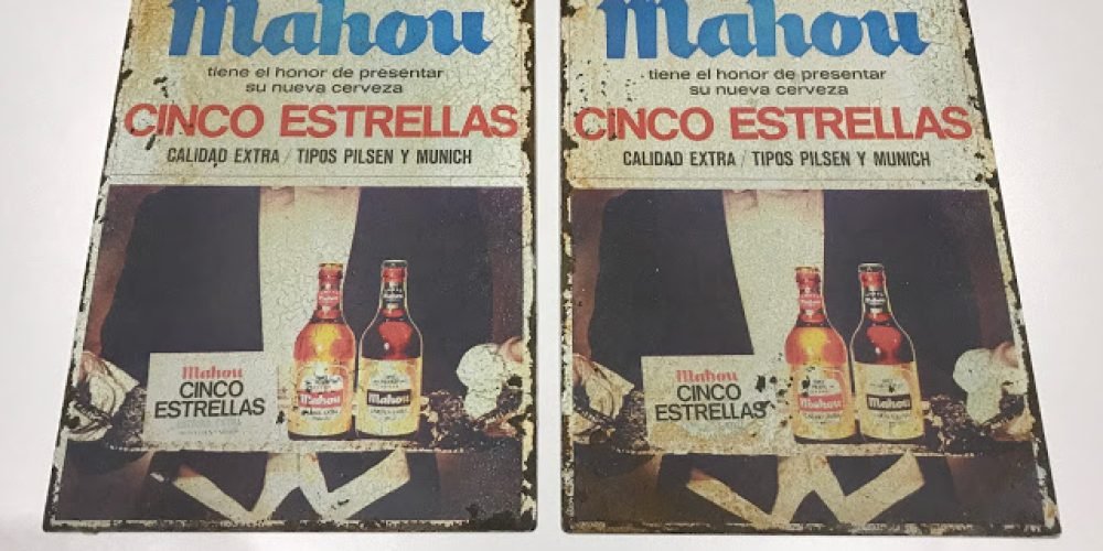 MAHOU CERVEZAS Placas Vintage Metálicas tamaño 280x400mm.