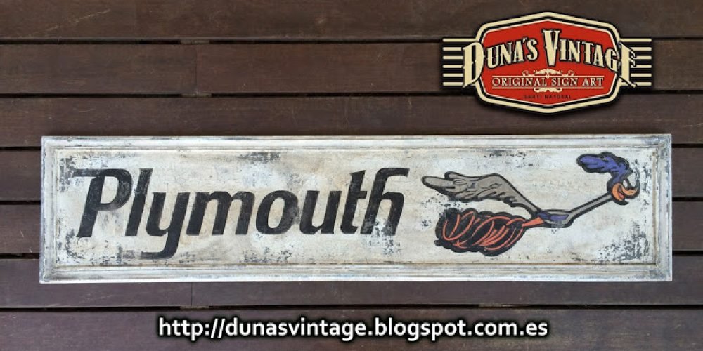 Cartel Plymouth Road Runner, 1250x300mm, Duna´s Vintage.