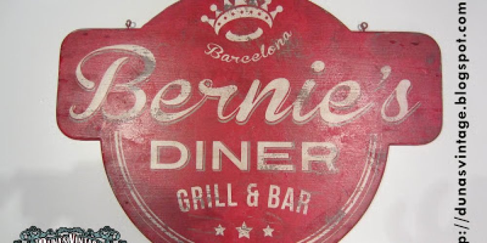 CARTEL COLGANTE BERNIE´S, Duna´s vintage