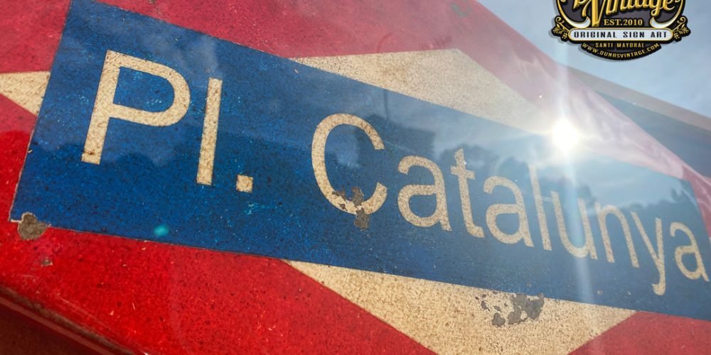 Placa Metro Pl. Catalunya tamaño 710x310mm.