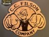Cartel de Madera en relieve C.C. FILSON POPEYE COMPANY