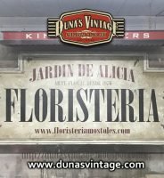 Cartel de madera El Jardín de Alicia FLORISTERIA, Madrid.