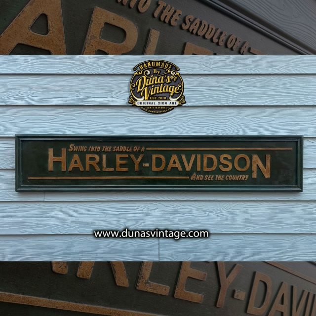 Cartel de Madera Harley-Davidson.