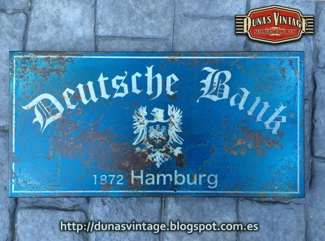 Réplica Cartel Metálico DEUTSCHE BANK, Duna´s Vintage. (República Checa)