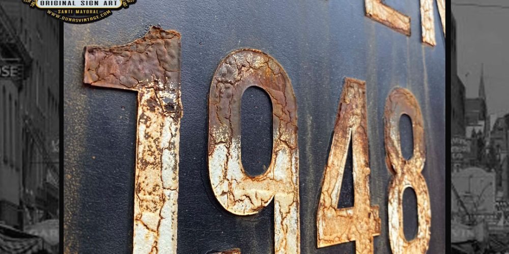 CARTEL DE MADERA FRANKLYN AVENUE 1948 NYC SUBWAY