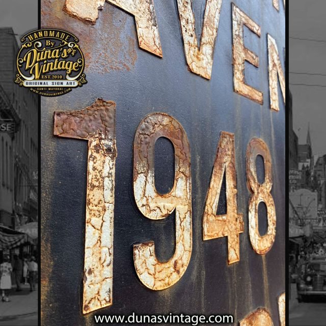 CARTEL DE MADERA FRANKLYN AVENUE 1948 NYC SUBWAY