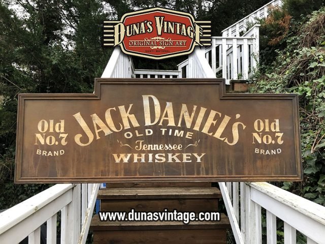 Cartel de Madera Jack Daniel´s Whiskey efecto oxido.
