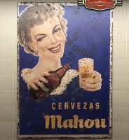 Chapa Metálica Mahou 43x60cm.