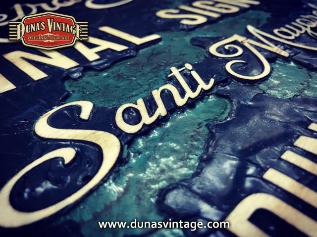 Cartel de Madera Duna´s Vintage Handmade Blue tamaño 510x650mm.