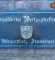 Réplica Cartel Metálico Frankfurter Wertpapierbörse, Duna´s Vintage. (República Checa)