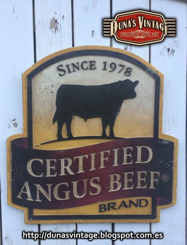 Cartel ANGUS BEEF Tamaño 700x700mm. Duna´s Vintage