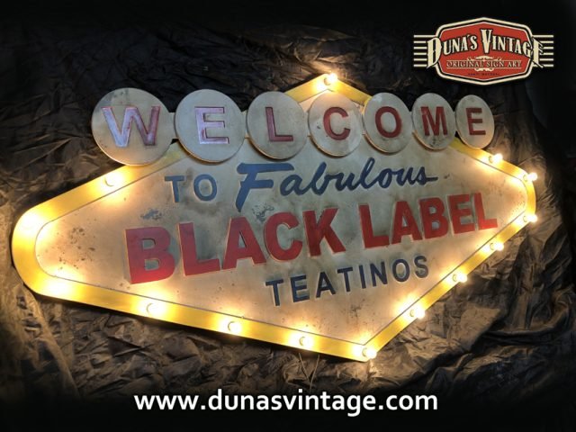 Cartel de Madera WELCOME BLACK LABEL TEATINOS.