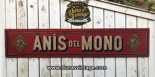 Cartel de Madera ANIS DEL MONO.