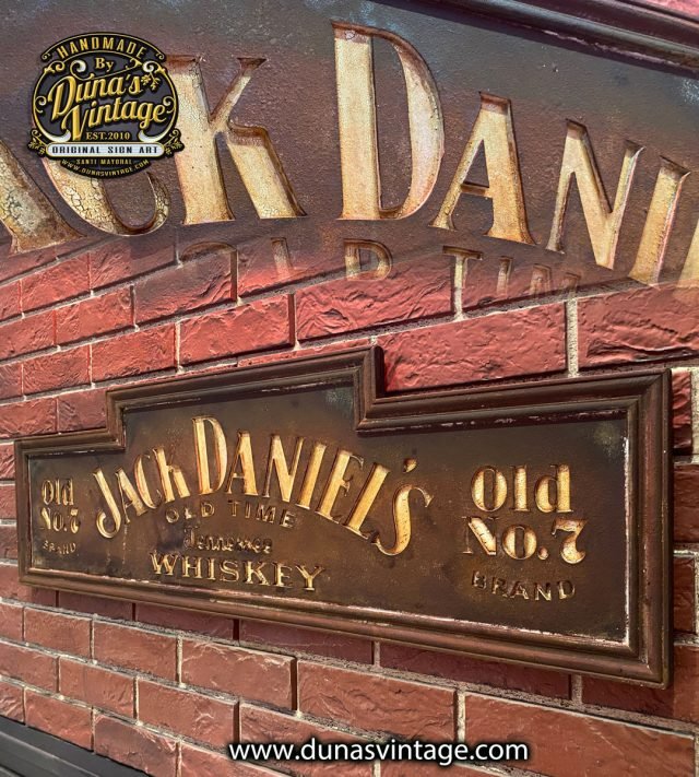 Cartel de Madera efecto Óxido Jack Daniel´s Tennessee