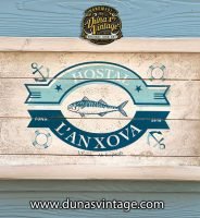 Cartel de Madera Reciclada HOSTAL L´ANXOVA