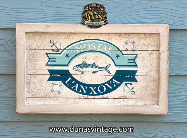 Cartel de Madera Reciclada HOSTAL L´ANXOVA