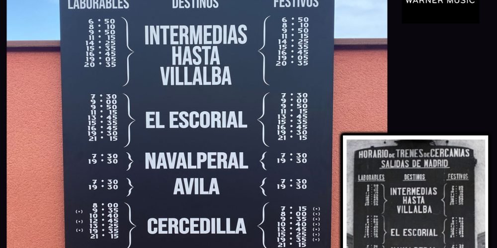 Cartel Warner Music Station, Horario de Trenes de Cercanías.